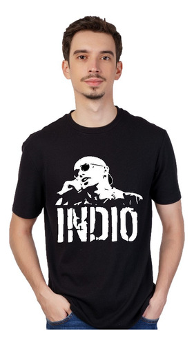 Indio Solari - Remera Negra - Manga Corta Unisex - Rock Pr