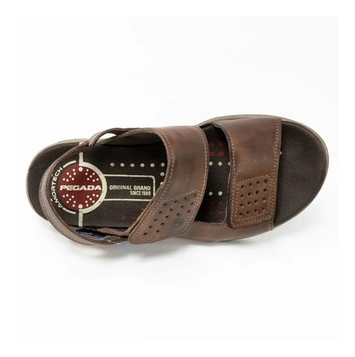Imagem 5 de 6 de Sandália Pegada Masculino Chinelo Papete Couro 132206 Marrom
