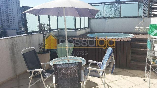 Imagem 1 de 20 de Cob. Duplex, Mobiliada, 2 Vgas, 2 Slas, 3 Qtos, 2 Stes, Banho, Copa Coz, Área, Deps, Churrasq. Piscina, Play Clube. - Co0194