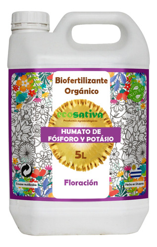 Biofertilizante Humato De Fósforo Y Potasio 5l