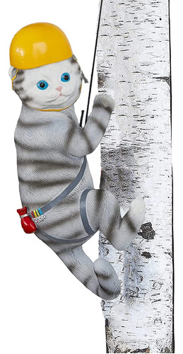 Figura Gato Escalador Para Pared Jardin Decoracion Arbol