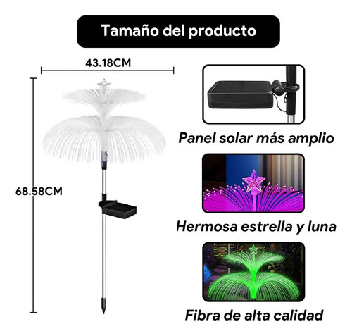Luces De Navidad Luz Solar De Jardín Luz De Medusa,2pcs