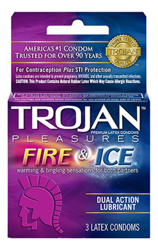 Preservativos De Latex Lubricados Fire & Ice 3u Trojan