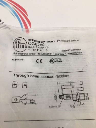 Ifm Oge700 Thru-beam Photo Electronic Sensor Receiver Ttf