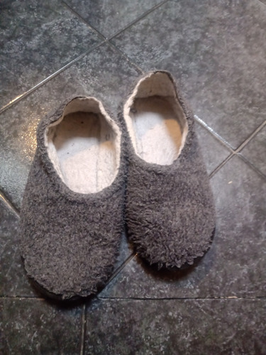 Pantuflas Peludas T 39 Grises 