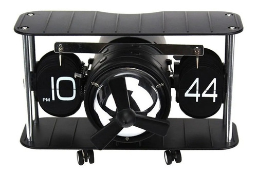 Reloj Decorativo Tipo Flip, Avión Con Movimiento, 5 Colores Color Negro