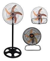 Comprar Ventilador 3 En 1 Lusqtoff 18 Pulgadas 5 Aspas Metalicas Aluminio Potente Reforzado 90W De Pie De Pared De Mesa De piso Color Negro
