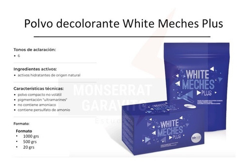 Imagen 2 de 2 de Decolorante White Meches Plus Bbcos 500 Hrs