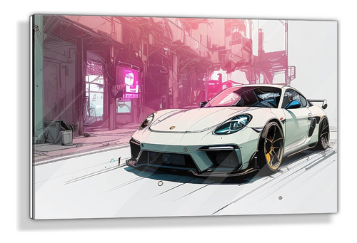 Cuadro De Acrílico Porsche 718 Cayman 60x90cm