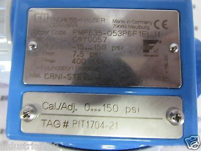 Endress Hauser Cerabar Transmitter Pmp635-053p6f1elj1 Ne Ssk