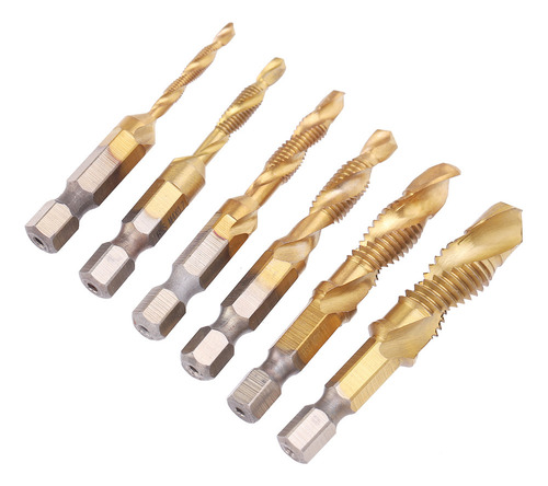 . Juego De 6 Brocas Para Roscar 6542, Acero De Alta