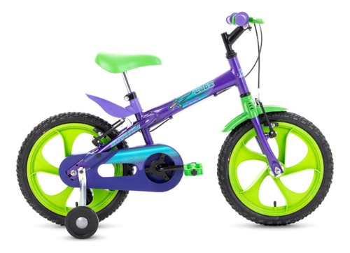 Bicicleta Infantil Aro 16 Houston Ludi Com Rodinha Criança Cor Roxo