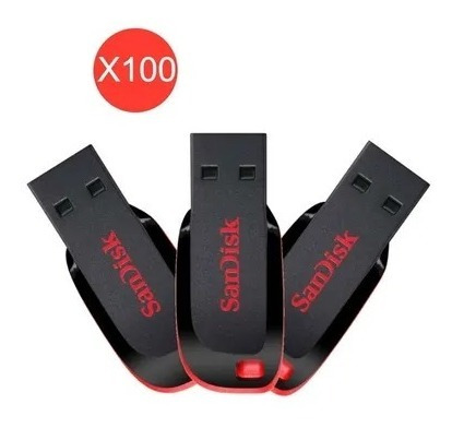 Pack 100 Pendrive Sandisk 64gb Usb 2.0 Cruzer Blade