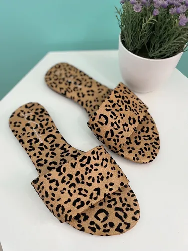 Sandalia Dama Animal Print Leopardo Chancla Mujer
