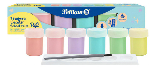 Tempera Escolar Pastel Pelikan X 6 Uds