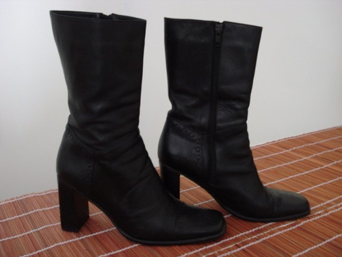 Divinas Botas De Cuero Febo Con Bordado Impecables !!