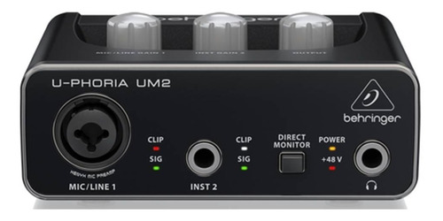 Interface De Áudio Usb U-phoria Um2 Behringer De 48 Khz