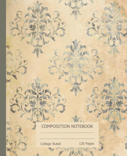 Libro: Vintage Composition Notebook College Ruled Pretty 7.5