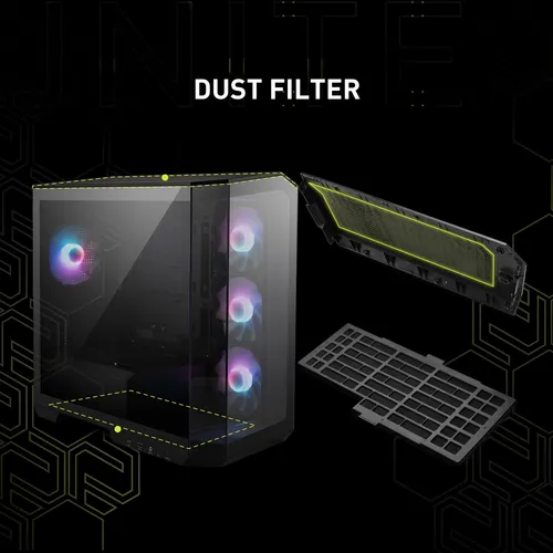 Funda Para Pc Msi Mag Pano M100r Pz Micro-atx Con 4 Ventilad