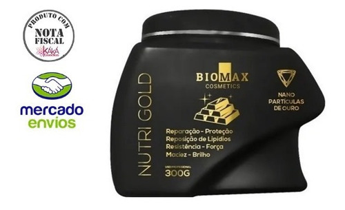 Máscara Repositora De Lipídeos Nutri Gold Biomax 300g