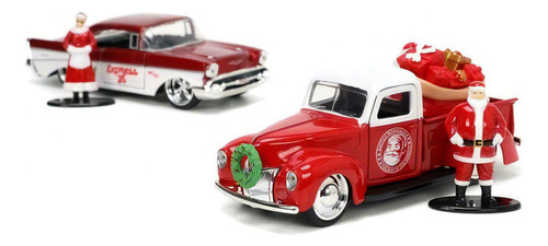 Santa Claus & 1941 Ford Pickup & 1957 Chevy Bel Air Navidad