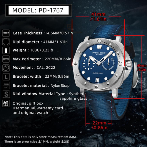 Pagani Design Relojes Para Hombres Acero Inoxidable Reloj Au