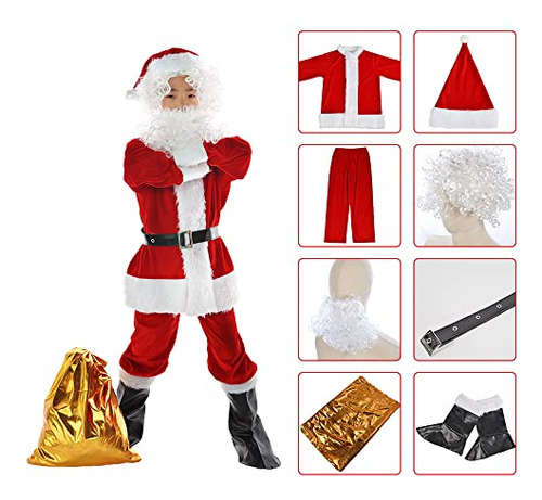 Disfraz De Papá Noel Luxanna De Lujo Para Niños De Más De 6