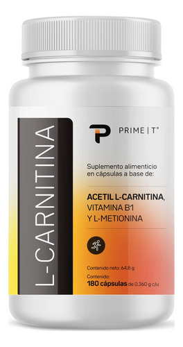 L Carnitine Primet 100 Cáps Con 240 Mg De Acetil L Carnitine Sabor Sin sabor