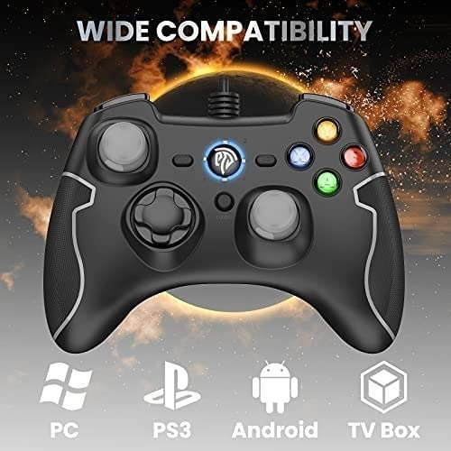 Imagen 2 de 6 de Control Juegos Easysmx C/cable/turbo Doble Vibracion/grey