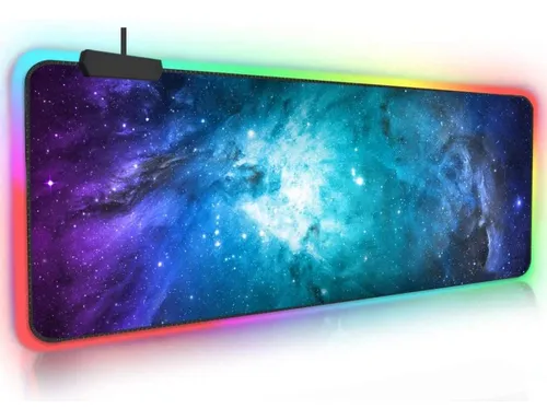 comprar Pad Gamer Alfombra Teclado Y Mouse Luz Led Colores Galaxia ® Color Rgb