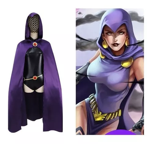 Cosplay Fantasia Ravena Jovens Titãs Teen Raven + Peruca