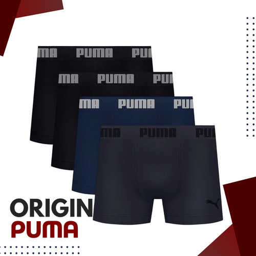 Kit 4 Cuecas Boxer Puma Microfibra Sem Costura Box 40mm