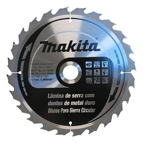 Lâmina De Serra Circular 9.1/4  235x25,4mm 24d Makita B19146 Cor Prateado