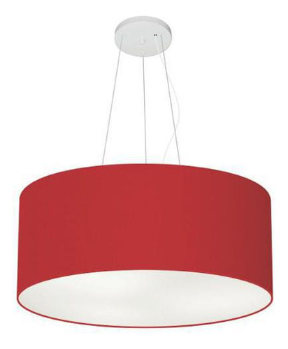 Lustre Pendente Cilíndrico Md-4047 Cúpula em Tecido 50x21cm Bordo - Bivolt