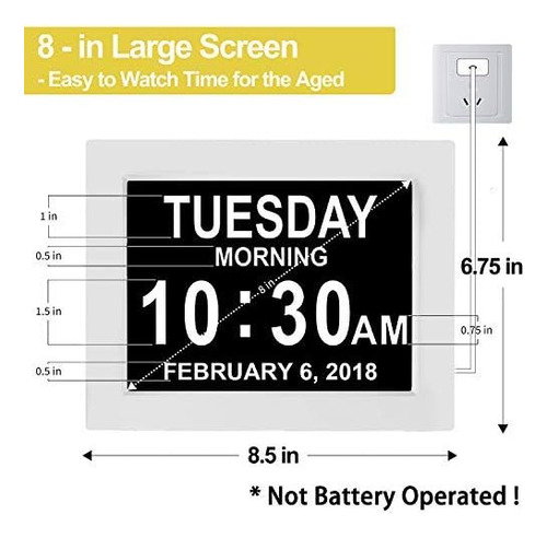 Jall ?actualizado? Reloj Despertador Con Calendario Con 8 Am