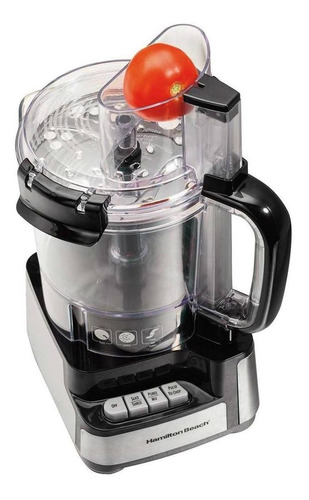 Procesador de alimentos Hamilton Beach Stack & Snap 70725 450W negra y acero inoxidable 120V