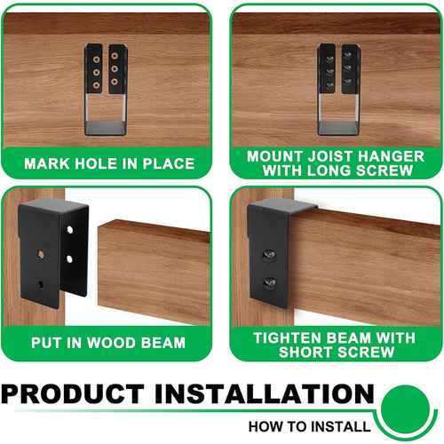4 Pieces Concealed Joist Hanger Iron Outdoor Concealed
