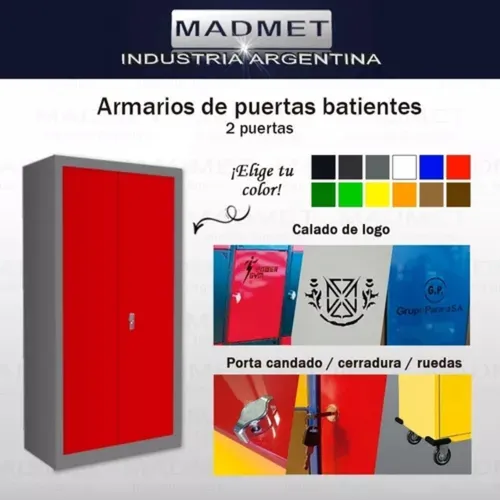 Armario Metalico Batientes 3 Estantes Cofre Z/gratis Colors