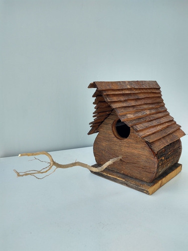 Casinha De Passarinho Rústica, Birdhouse Em Peroba Rosa