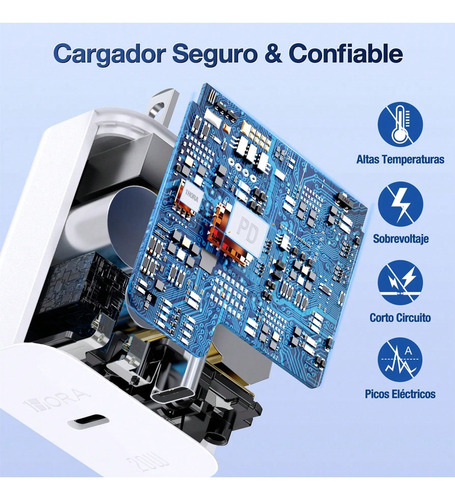 Turbo Cargador Tipo C A C Con Cable 20w