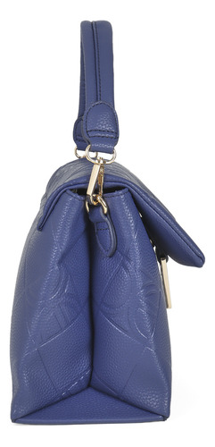 Bolsa Satchel Cloe Para Mujer Tapeta Con Broche Imán Color Azul marino