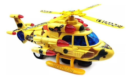 Brinquedo Helicóptero Bombeiro Policial Com Led Som E Musica