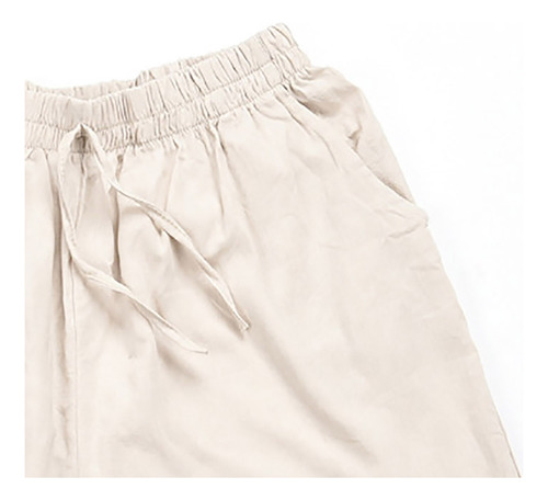 Pantalones Cortos Y Pantalones Cortos De Algodón Y Lino Con