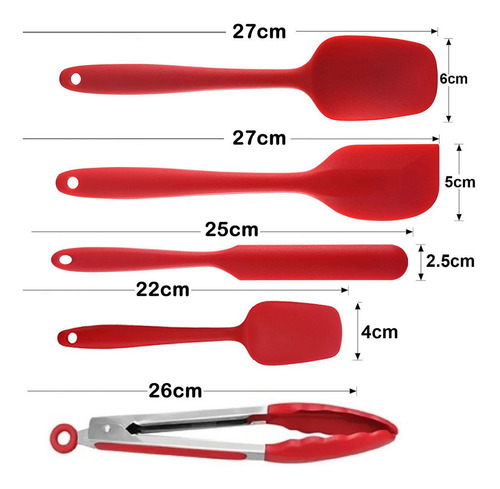Imagem 2 de 9 de Kit Jogo Utensílios De Cozinha P/ Presente 5 Peças Silicone