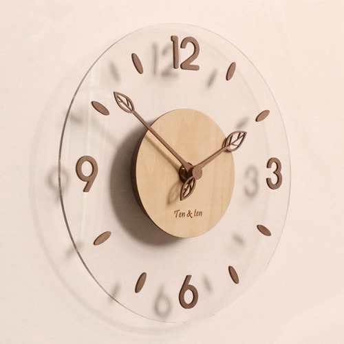 Reloj De Pared De Acrílico De Madera, Relojes 12 Pulgadas