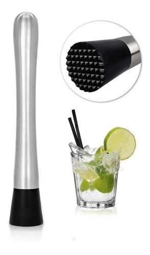 Pison Mortero Citricos Coctel Rompe Hielo Acero Inox Barman