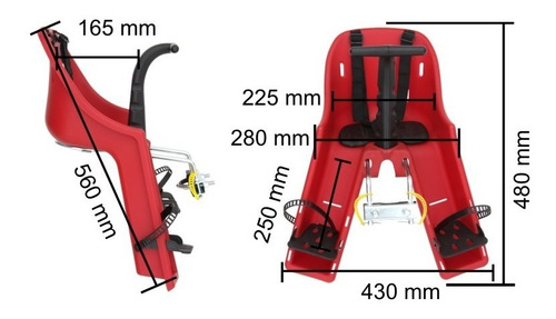 Imagem 2 de 6 de Cadeirinha Dianteira Para Bicicleta Baby Bike Kalf Cinza