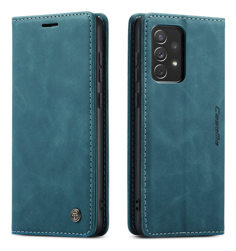 Funda De Piel Con Tapa Para Samsung Galaxy A14 A73 A53 Color Azul Samsung A81 (side Buckle)