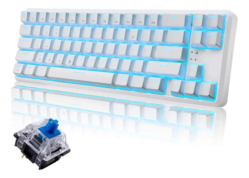 Teclado Inalámbrico Juegos Mecánico 60%, Teclado Azul 4.0 C