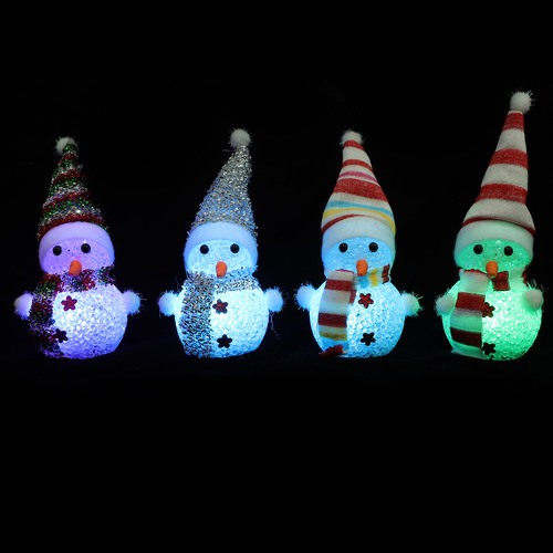 Lámpara De Noche Navideña Con Forma De Muñeco De Nieve, 4 Un